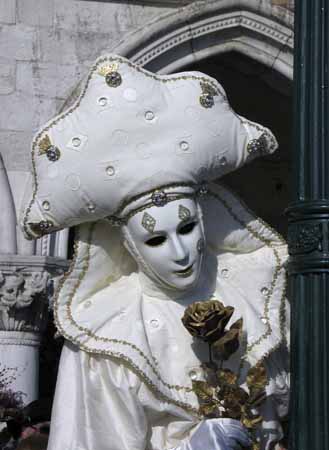 A white bizarre dress with rose - Masks at the Venice Carnival, JBLArts photography