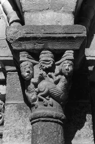 Sculptures on the capital of the cloister: caught by the tail - Le Puy En Velay, France, JBLArts photography