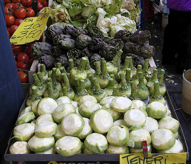 The three sides of an artichoke - Artichokes at the open-air market in Padua, Italy, JBLArts photography